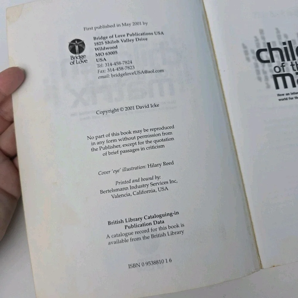 David Icke Book Lot of 3 • Children of the  Matrix, Tales from the Time Loop ...